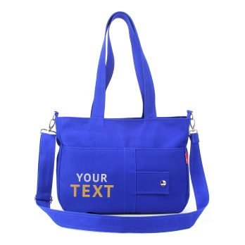 Personalized Canvas Bag Embroidered Bag with Name Custom Gift Monogram Tote Personalised Gift for Women Custom Embroidery Gift Eco Friendly Sax Blue