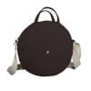 Dark Brown Chic Cotton Canvas Round Bag Eco-Friendly Stylish Versatile Durable Purse Perfect for Everyday Use Reusable Tote Clutch Crossbody Travel Bag