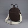 Dark Brown Chic Cotton Canvas Round Bag Eco-Friendly Stylish Versatile Durable Purse Perfect for Everyday Use Reusable Tote Clutch Crossbody Travel Bag