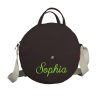 Dark Brown Personalized Round Bag Custom Embroidered Monogrammed Weekender Bag Hospital Baby Circle Bag Tote Gifts for Her Best Friend Gift Bridesmaid