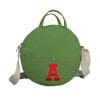 Green Customized Personalized Initial Bag Embroidered Round Cotton Purse Custom Name