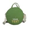 Green Customized Personalized Initial Bag Embroidered Round Cotton Purse Custom Name