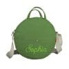 Green Customized Personalized Initial Bag Embroidered Round Cotton Purse Custom Name