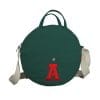 Grass Green Customized Personalized Initial Bag Embroidered Round Cotton Purse Custom Name