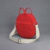 Red Round Bag Crossbody Shoulder Women Circle Canvas Cotton Medium Mini Purse