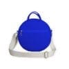 Sax Blue Round Bag Crossbody Shoulder Women Circle Canvas Cotton Medium Mini Purse