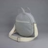 Light Gray Round Canvas Crossbody Bag Women Circle Purse Gray Minimalist Shoulder Handbag Modern Daily Tote Handmade Gift for Her Casual Travel Bag