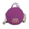 Purple Personalized Circle Bag Embroidered Round Crossbody Purse Custom Letter Initials Name on Bag Birthday Gift Monogram Canvas Shoulder Tote Bag