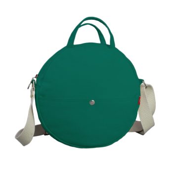 Sea Green Round Crossbody Bag Circular Tote with Adjustable Strap Minimalist Casual for Women Unique Everyday Handbag Eco-Friendly Cotton