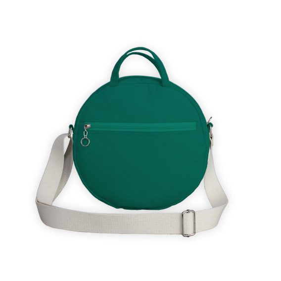 Sea Green Round Crossbody Bag Circular Tote with Adjustable Strap Minimalist Casual for Women Unique Everyday Handbag Eco-Friendly Cotton
