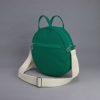 Sea Green Round Crossbody Bag Circular Tote with Adjustable Strap Minimalist Casual for Women Unique Everyday Handbag Eco-Friendly Cotton