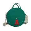 Personalized Round Canvas Crossbody Bag Embroidered Custom Initial Letter Name Purse Green Circle Messenger Monogrammed Shoulder Bag Gift Sea Green