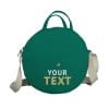 Personalized Round Canvas Crossbody Bag Embroidered Custom Initial Letter Name Purse Green Circle Messenger Monogrammed Shoulder Bag Gift Sea Green