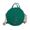 Personalized Round Canvas Crossbody Bag Embroidered Custom Initial Letter Name Purse Green Circle Messenger Monogrammed Shoulder Bag Gift Sea Green