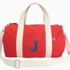 Personalized Duffle Bag Canvas Travel Weekender Sports Monogram Initial Letter Embroidered Mini Medium Gym Dance Custom Gift Overnight Red