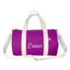 Purple Embroidered Duffle Gym Bag Custom Personalized Duffel Sports Workout Bag for Men & Women Fitness Bag Adjustable Removable Crossbody Straps