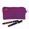 Purple Personalized Pencil Case Custom Initials Embroidered Elegant Pen Pouch Canvas Unique Stationery Gift for Writers Personalized Case