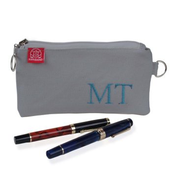 Personalized Pencil Case with Embroidered Initials Custom Monogram Canvas Pouch Zipper Bag Stationery Travel Makeup Gift Fountain Storage Light Gray custom embroidered name pencil holder cotton canvas personalized student gift handcrafted estuche bordado personalizado algodon regalo estudiante hecho mano Federtasche bestickt personalisiert Baumwolle Geschenk Schüler trousse broderie personnalisee coton cadeau etudiant fait main astuccio ricamato personalizzato cotone regalo studente artigianale dingzhi cixiu mingzi wenjihe mianbu lipin カスタム刺繍ペンケース名前入り綿キャンバス手作りギフト学生オーダーメイド
