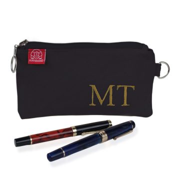 Black Personalized Embroidered Pencil Case Name Initials Stationery Bag Unique Student Gift Handmade Pen Holder Fountain Pen Custom Embroidery Bag custom embroidered name pencil holder cotton canvas personalized student gift handcrafted estuche bordado personalizado algodon regalo estudiante hecho mano Federtasche bestickt personalisiert Baumwolle Geschenk Schüler trousse broderie personnalisee coton cadeau etudiant fait main astuccio ricamato personalizzato cotone regalo studente artigianale dingzhi cixiu mingzi wenjihe mianbu lipin カスタム刺繍ペンケース名前入り綿キャンバス手作りギフト学生オーダーメイド