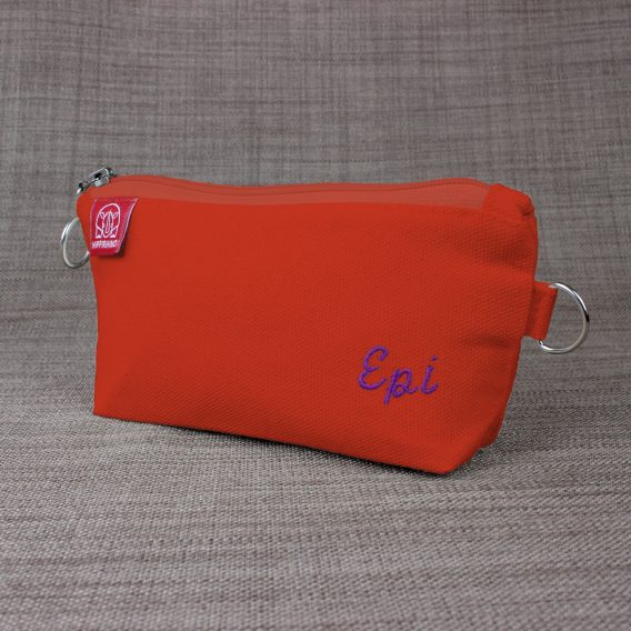 Personalized Embroidered Pencil Case Handmade Custom Name Pouch Fountain Pen Back to School Gift for Girls Boys Stationery Organizer Bag Orange