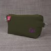 Personalized Embroidered Pencil Case Handmade Custom Name Pouch Fountain Pen Back to School Gift for Girls Boys Stationery Organizer Bag Dark Military Green