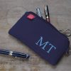 Personalized Pencil Case Embroidered Name Initials Monogram Travel Bag Zipper Pouch Fountain Pen Storage Back to School Supplies Navy Blue custom embroidered name pencil holder cotton canvas personalized student gift handcrafted estuche bordado personalizado algodon regalo estudiante hecho mano Federtasche bestickt personalisiert Baumwolle Geschenk Schüler trousse broderie personnalisee coton cadeau etudiant fait main astuccio ricamato personalizzato cotone regalo studente artigianale dingzhi cixiu mingzi wenjihe mianbu lipin カスタム刺繍ペンケース名前入り綿キャンバス手作りギフト学生オーダーメイド