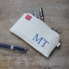 Personalized Pencil Case Embroidered Custom Pencil Pouch Natural Canvas Cotton Fountain Pen Storage Fully Lined Name on Case Pen Lover Cute Raw Coton