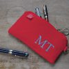 Custom Pencil Case with Name Red Pen Pouch Personalized Embroidered Pencil Bag with Zipper Office Pen Pouch School Supplies Pen Lovers Book custom embroidered name pencil holder cotton canvas personalized student gift handcrafted estuche bordado personalizado algodon regalo estudiante hecho mano Federtasche bestickt personalisiert Baumwolle Geschenk Schüler trousse broderie personnalisee coton cadeau etudiant fait main astuccio ricamato personalizzato cotone regalo studente artigianale dingzhi cixiu mingzi wenjihe mianbu lipin カスタム刺繍ペンケース名前入り綿キャンバス手作りギフト学生オーダーメイド