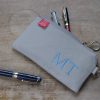 Personalized Pencil Case with Embroidered Initials Custom Monogram Canvas Pouch Zipper Bag Stationery Travel Makeup Gift Fountain Storage Light Gray custom embroidered name pencil holder cotton canvas personalized student gift handcrafted estuche bordado personalizado algodon regalo estudiante hecho mano Federtasche bestickt personalisiert Baumwolle Geschenk Schüler trousse broderie personnalisee coton cadeau etudiant fait main astuccio ricamato personalizzato cotone regalo studente artigianale dingzhi cixiu mingzi wenjihe mianbu lipin カスタム刺繍ペンケース名前入り綿キャンバス手作りギフト学生オーダーメイド