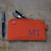 Personalized Orange Canvas Pencil Case with Embroidered Initials Name Handmade Stationery Organizer Embroidery Fountain Pen Pouch Zippered custom embroidered name pencil holder cotton canvas personalized student gift handcrafted estuche bordado personalizado algodon regalo estudiante hecho mano Federtasche bestickt personalisiert Baumwolle Geschenk Schüler trousse broderie personnalisee coton cadeau etudiant fait main astuccio ricamato personalizzato cotone regalo studente artigianale dingzhi cixiu mingzi wenjihe mianbu lipin カスタム刺繍ペンケース名前入り綿キャンバス手作りギフト学生オーダーメイド