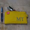 Yellow Canvas Pen Pouch with Embroidered Name Initials Zippered Stationery & Cosmetic Bag Personalized Pen Case Fountain Case Storage Bag custom embroidered name pencil holder cotton canvas personalized student gift handcrafted estuche bordado personalizado algodon regalo estudiante hecho mano Federtasche bestickt personalisiert Baumwolle Geschenk Schüler trousse broderie personnalisee coton cadeau etudiant fait main astuccio ricamato personalizzato cotone regalo studente artigianale dingzhi cixiu mingzi wenjihe mianbu lipin カスタム刺繍ペンケース名前入り綿キャンバス手作りギフト学生オーダーメイド