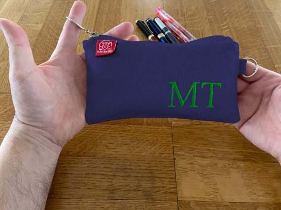 Personalized Pencil Case Embroidered Name Initials Monogram Travel Bag Zipper Pouch Fountain Pen Storage Back to School Supplies Navy Blue Personalized Pencil Case Embroidered Name Initials Monogram Travel Bag Zipper Pouch Fountain Pen Storage Back to School Supplies Navy Blue