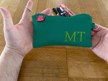 Personalized Pencil Case Embroidered Name Initials Monogram Travel Bag Zipper Pouch Fountain Pen Storage Back to School Supplies Sea Green custom embroidered name pencil holder cotton canvas personalized student gift handcrafted estuche bordado personalizado algodon regalo estudiante hecho mano Federtasche bestickt personalisiert Baumwolle Geschenk Schüler trousse broderie personnalisee coton cadeau etudiant fait main astuccio ricamato personalizzato cotone regalo studente artigianale dingzhi cixiu mingzi wenjihe mianbu lipin カスタム刺繍ペンケース名前入り綿キャンバス手作りギフト学生オーダーメイド