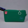 Embroidered Pencil Case with Name Pencil Storage Personalized Zipper Pouch Monogram Travel Bag Fountain Pen Case Handmade Makeup Bag Gifts Sea Green