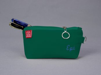 Embroidered Pencil Case with Name Pencil Storage Personalized Zipper Pouch Monogram Travel Bag Fountain Pen Case Handmade Makeup Bag Gifts Sea Green