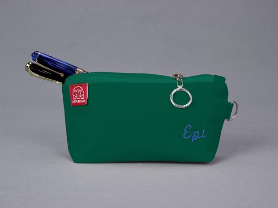 Embroidered Pencil Case with Name Pencil Storage Personalized Zipper Pouch Monogram Travel Bag Fountain Pen Case Handmade Makeup Bag Gifts Sea Green