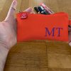 Personalized Orange Canvas Pencil Case with Embroidered Initials Name Handmade Stationery Organizer Embroidery Fountain Pen Pouch Zippered Personalized Orange Canvas Pencil Case with Embroidered Initials Name Handmade Stationery Organizer Embroidery Fountain Pen Pouch Zippered