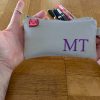 Personalized Pencil Case with Embroidered Initials Custom Monogram Canvas Pouch Zipper Bag Stationery Travel Makeup Gift Fountain Storage Light Gray custom embroidered name pencil holder cotton canvas personalized student gift handcrafted estuche bordado personalizado algodon regalo estudiante hecho mano Federtasche bestickt personalisiert Baumwolle Geschenk Schüler trousse broderie personnalisee coton cadeau etudiant fait main astuccio ricamato personalizzato cotone regalo studente artigianale dingzhi cixiu mingzi wenjihe mianbu lipin カスタム刺繍ペンケース名前入り綿キャンバス手作りギフト学生オーダーメイド