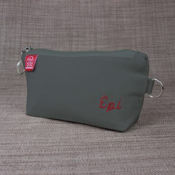 Personalized Pencil Case with Zipper Pouch Custom Embroidered Name Initials Handmade School Supply Organizer Eco Friendly Cotton Cute Gift Gray