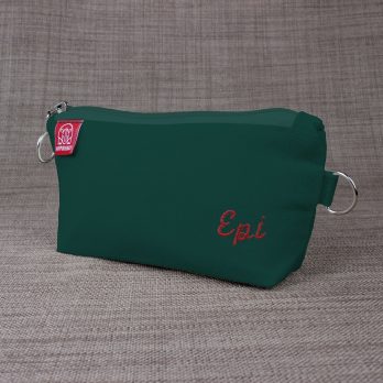Personalized Canvas Pencil Pouch with Zipper Custom Embroidered Name or Initials Case Handmade Gift Cotton Canvas Monogrammed Makeup Bag Grass Green