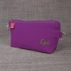 Personalized Canvas Zipper Pencil Case with Name Embroidered Custom Pouch Gift for Her Handmade Makeup Bag Unique Organize Eco-Friendly Purple