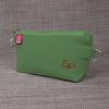 Personalized Cotton Canvas Pouch Custom Embroidered Name Pencil Case Zipper Pouch with Initial Embroidery Makeup Bag Handmade Eco-Friendly Light Military Green