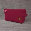 Personalized Canvas Makeup Pouch Customized Cosmetic Bag Monogrammed Pencil Case with Initials Embroidered Travel Organizer Bridesmaid Gift Maroon Handmade personalized cotton canvas pencil pouch embroidered name case gift idea custom cosmetic bag school organizer estuche personalizado hecho a mano Federmäppchen Baumwolle mit Namen personnalisé trousse brodée astuccio personalizzato fatto a mano 帆布笔袋 定制礼物 キャンバスペンケース 名入れ バッグ regalo unico organizer maquillage