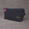 Personalized Canvas Makeup Pouch Customized Cosmetic Bag Monogrammed Pencil Case with Initials Embroidered Travel Organizer Bridesmaid Gift Dark Gray