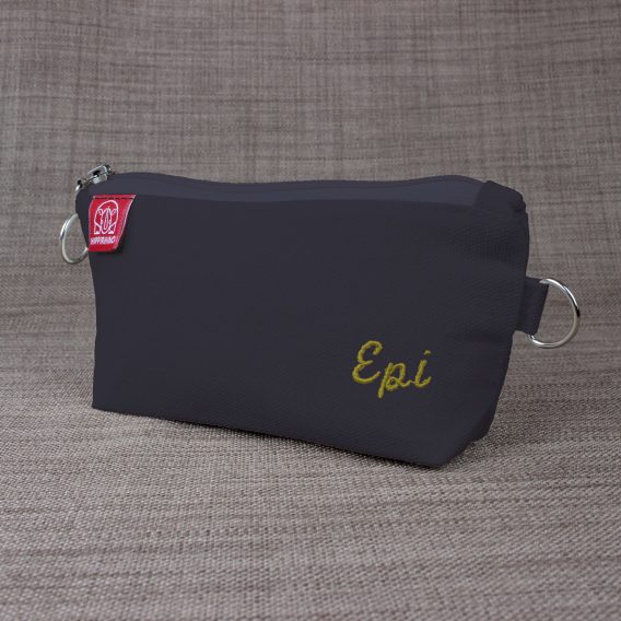Personalized Canvas Makeup Pouch Customized Cosmetic Bag Monogrammed Pencil Case with Initials Embroidered Travel Organizer Bridesmaid Gift Dark Gray