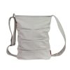 Handmade Cotton Canvas Pleated Crossbody Bag with Adjustable Strap Eco Friendly Minimalist shoulder for Everyday Casual Use Handbag Purse Cream Raw Cotton