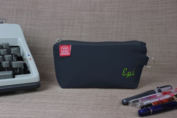 Custom Black Canvas Pencil Case Zip Pouch with Embroidered Name Personalized Gift for Travel Medicine Makeup Essentials Storage Cotton Bag