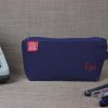 Personalized Cotton Canvas Pouch Custom Embroidered Name Pencil Case Zipper Pouch with Initial Embroidery Makeup Bag Handmade Eco-Friendly Navy Blue