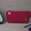 Personalized Canvas Makeup Pouch Customized Cosmetic Bag Monogrammed Pencil Case with Initials Embroidered Travel Organizer Bridesmaid Gift Maroon