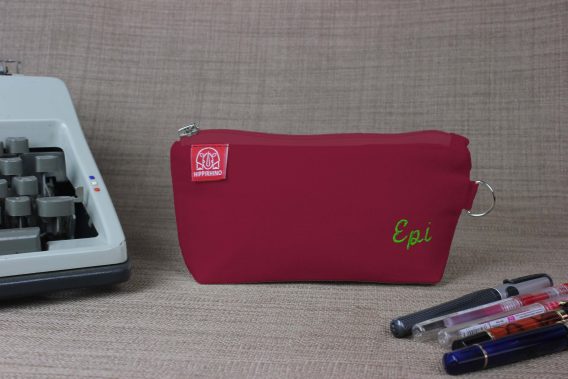 Personalized Canvas Makeup Pouch Customized Cosmetic Bag Monogrammed Pencil Case with Initials Embroidered Travel Organizer Bridesmaid Gift Maroon